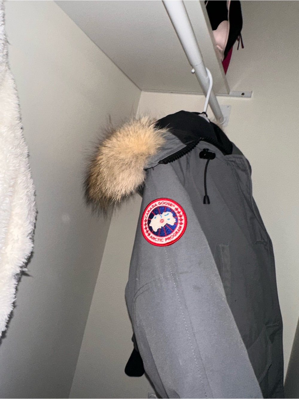 Canada goose Grey Winter Parka with Fur-Trim Hood